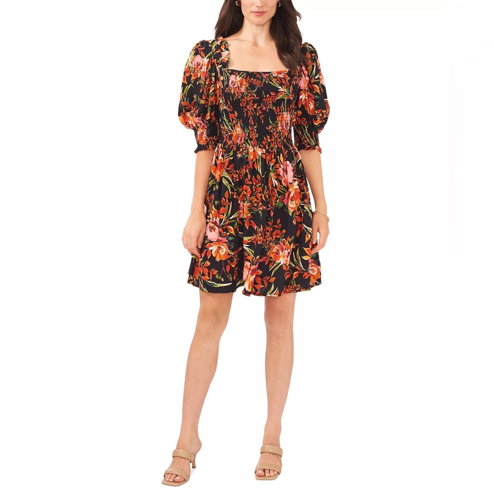 Floral Black Dress